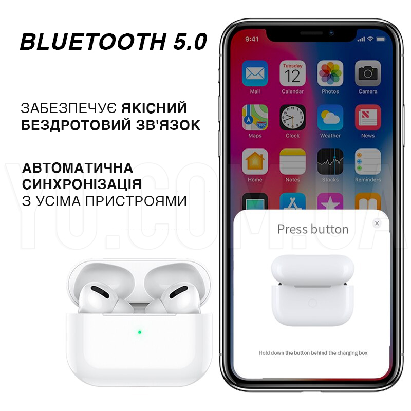Навушники вакуумні з кейсом bluetooth TWS ES38 Навушники вакуумні з кейсом bluetooth TWS ES38